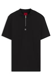 Camiseta de algodón con cuello con cremallera