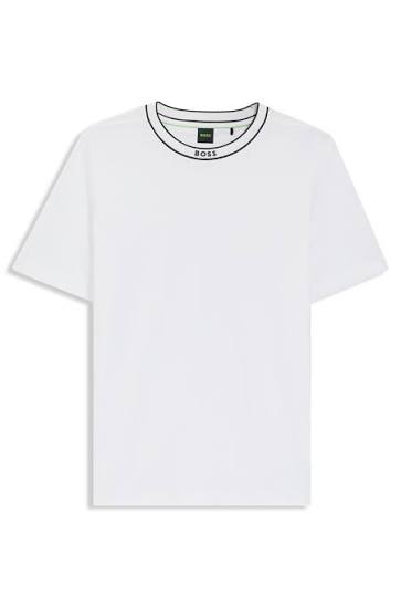Camiseta de algodón con cuello redondo y logo