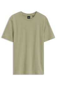 Camiseta en mezcla de algodón con estructura de jacquard de burbujas